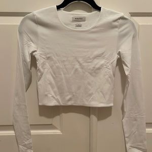 babaton contour cropped long sleeve crew